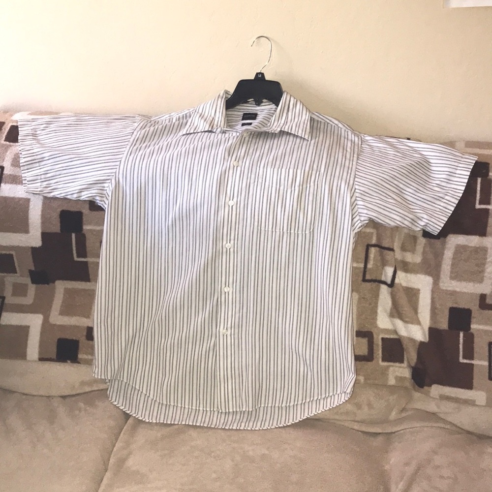 Arrow Large 16-16.5” button down dress shirt grey black white tan purple 💕